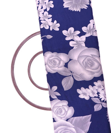 blue floral pattern crepe fabric